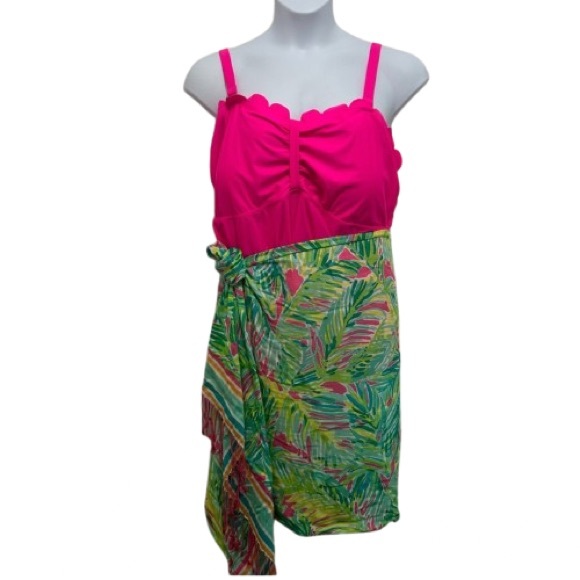 Lilly Pulitzer Accessories - Lilly Pulitzer Murfee Tropical Storm Scarf with Hot Pink Fringe - Rare 2015